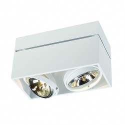 SLV KARDAMOD SURFACE SQUARE QRB DOUBLE ceiling luminaire, white, max. 2x 75W