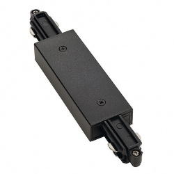 SLV Longitudinal connector for 1-circuit HV-track, black, with feed capability