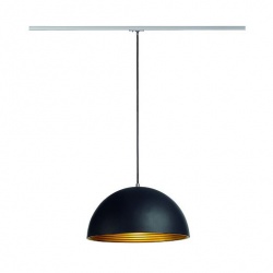 SLV FORCHINI M pendant luminaire, 40cm, round, black/ gold, E27, incl. 1-circuit adaptor