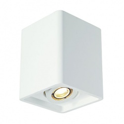 SLV PLASTRA BOX 1 ceiling light, square, white plaster, GU10, max. 35W