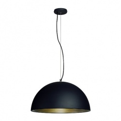 SLV FORCHINI M pendant lamp, PD-1, 50cm, round, black/silver, E27, max. 40W