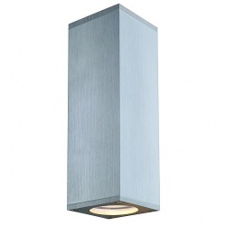 SLV THEO UP/DOWN OUT wall lamp, square, alu-nature, GU10, max. 2x35W