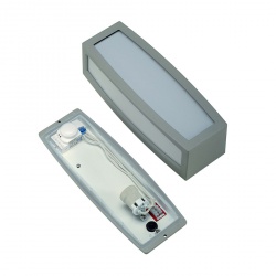 SLV MERIDIAN BOX wall lamp, silvergrey, E27, max. 20W, with motion detector