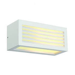 SLV BOX-L E27 wall lamp, square, white, E27, max. 18W