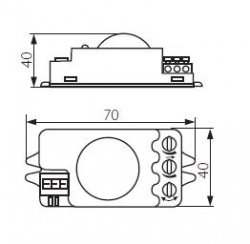 Microwave movement sensor Kanlux ROLF MINI JQ-L - technical drawing