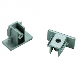 SLV End caps for 1-circuit HV- track, surface-mounted, silvergrey, 2 pieces