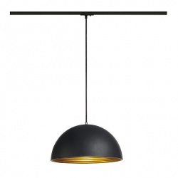 SLV FORCHINI M pendant luminaire, 40cm, round, black/ gold, E27, incl. black 1-circuit adaptor