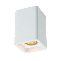 SLV PLASTRA ceiling luminaire, CL-1, square, white plaster, GU10, max. 35W