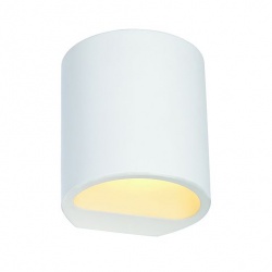 SLV PLASTRA wall lamp, GL 104 ROUND, white plaster, G9, max. 42W