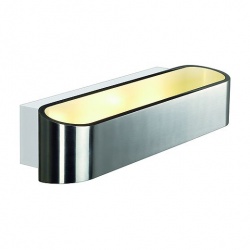 SLV ASSO 300 LED wall light, oval, alu brushed, 2x 5W LED, 3000K