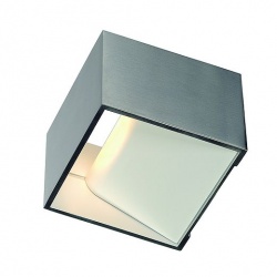 SLV LOGS IN wall lamp, square, alu-brushed, 5W LED, 3000K