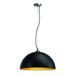 SLV FORCHINI pendant luminaire, PD-1, round, black/gold, E27, max. 40W