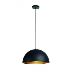 SLV FORCHINI M pendant lamp, PD-2, 40cm, round, black/gold, E27, max. 40W