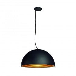 SLV FORCHINI M pendant lamp, PD-1, 50cm, round, black/gold, E27, max. 40W