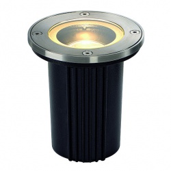 SLV DASAR EXACT GU10 recessed ground lamp, round, stainless steel 316, max. 35W, IP67