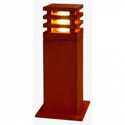 SLV RUSTY SQUARE 40 outdoor lamp, rusted iron, E27 Energy Saver, max. 11W, IP55