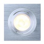 NEW TRIA I GU10 downlight, square, alu-brushed, max. 50W