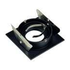 NEW TRIA I GU10 downlight, square, matt black, max. 50W, incl. metal-plate springs