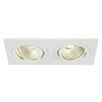  NEW TRIA II LED DL SQUARE SET, matt white, 2x6W, 38°, 2700K, incl. driver and springs