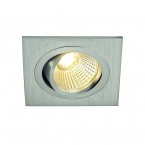  NEW TRIA LED DL SQUARE SET, alu brushed, 6W, 3000K, 38°, incl. driver and springs