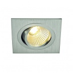 NEW TRIA LED DL SQUARE SET, alu brushed, 6W, 3000K, 38°, incl. driver and springs