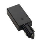  Feed-in for 1-circuit HV-track , surface-mounted, black, ground left