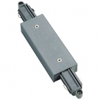  Longitudinal connector for 1-circuit HV-track, silvergrey with feed capability