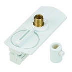  1-circuit pendulum adaptor white, incl. stress relief and threaded piece