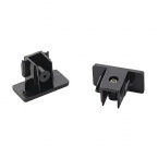 End caps for 1-circuit HV-track, surface-mounted, black, 2 pieces