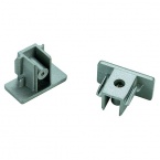  End caps for 1-circuit HV- track, surface-mounted, silvergrey, 2 pieces