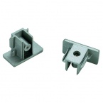 End caps for 1-circuit HV- track, surface-mounted, silvergrey, 2 pieces