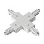 X-connector for 1-circuit HV-track, surface-mounted, white
