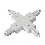 X-connector for 1-circuit HV-track, surface-mounted, white