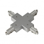  X-connector for 1-circuit HV-track, surface-mounted, silvergrey
