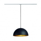  FORCHINI M pendant luminaire, 40cm, round, black/ gold, E27, incl. 1-circuit adaptor