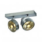 KALU 2 QPAR ceiling light, alu brushed. ES111, max. 2x75W