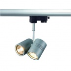  BIMA II lamp head, silvergrey, 2x GU10, max. 50W, incl. 3-circuit adaptor