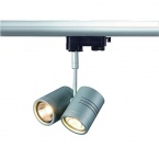 BIMA II lamp head, silvergrey, 2x GU10, max. 50W, incl. 3-circuit adaptor