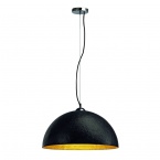 FORCHINI pendant luminaire, PD-1, round, black/gold, E27, max. 40W