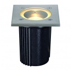  DASAR EXACT GU10 recessed ground lamp, square, stainless steel 316, max. 35W, IP67