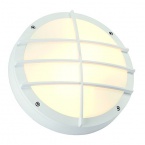 BULAN GRID wall lamp, round, white, E27, max. 2x 25W PC cover