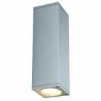  THEO UP/DOWN OUT wall lamp, square, silvergrey GU10, max. 2x35W