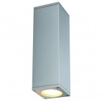 THEO UP/DOWN OUT wall lamp, square, silvergrey GU10, max. 2x35W