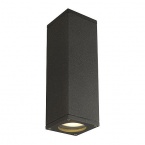  THEO UP-DOWN OUT wall lamp, square, anthracite, GU10, max. 2x35W