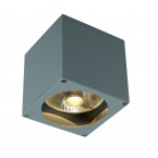  BIG THEO WALL OUT wall lamp, square, silvergrey, ES111, max. 75W