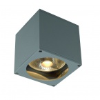 BIG THEO WALL OUT wall lamp, square, silvergrey, ES111, max. 75W